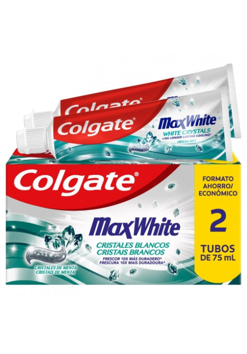 Colgate Max White Cristales Blancos pack x 2