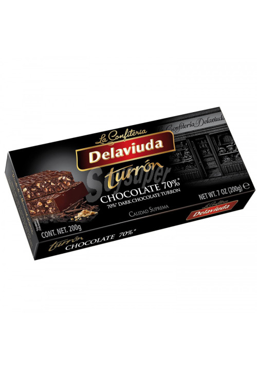 Delaviuda Turrón de chocolate negro 70%  200 grs