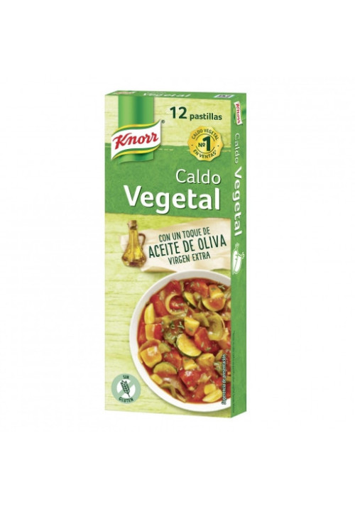 Knorr Caldo vegetal con Aceite de Oliva 12 pastillas
