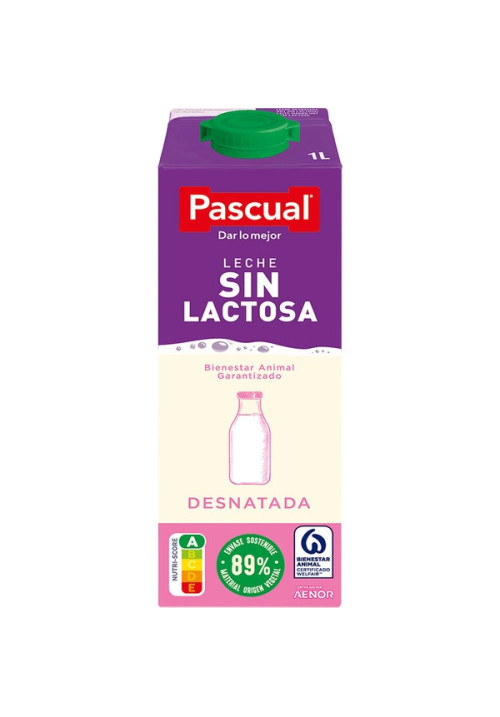 Leche Sin Lactosa Desnatada Pascual 1 Lt