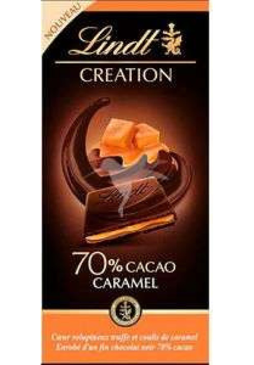 Chocolate negro relleno de caramelo 70% cacao Lindt Dark 150 grs