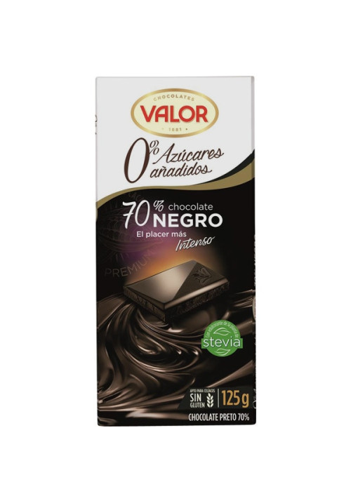 chocolate negro valor 0% azucares añadidos 125 grs
