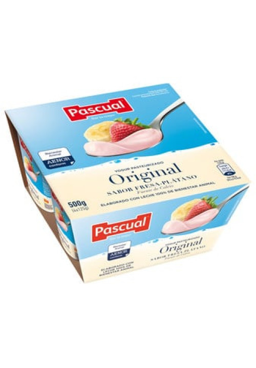 Yogurt Fresa Plátano Pascual x 4 125 grs